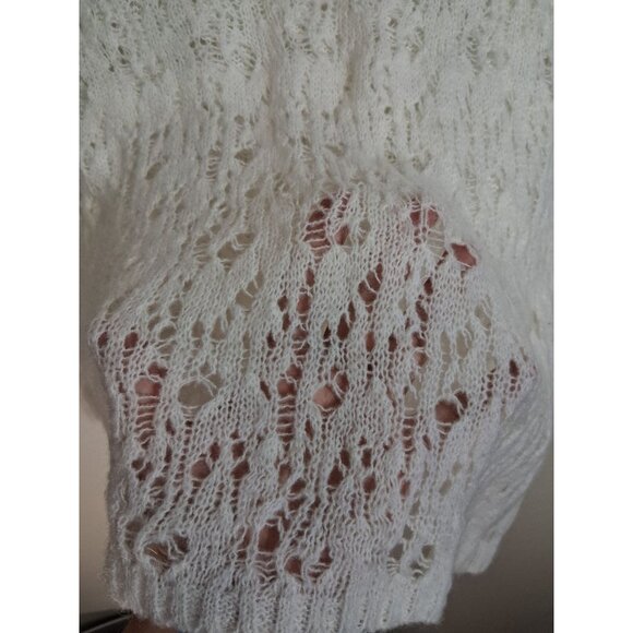 NWT Wild Fable Knit Sweater Top Blouse Business Casual Sheer White Size Large - Picture 3 of 6